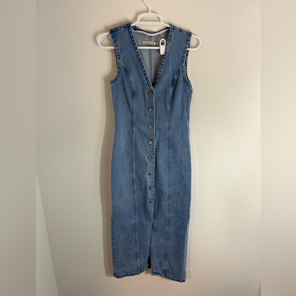 Abercrombie & Fitch Blue Midi Dress - Picture 4 of 16